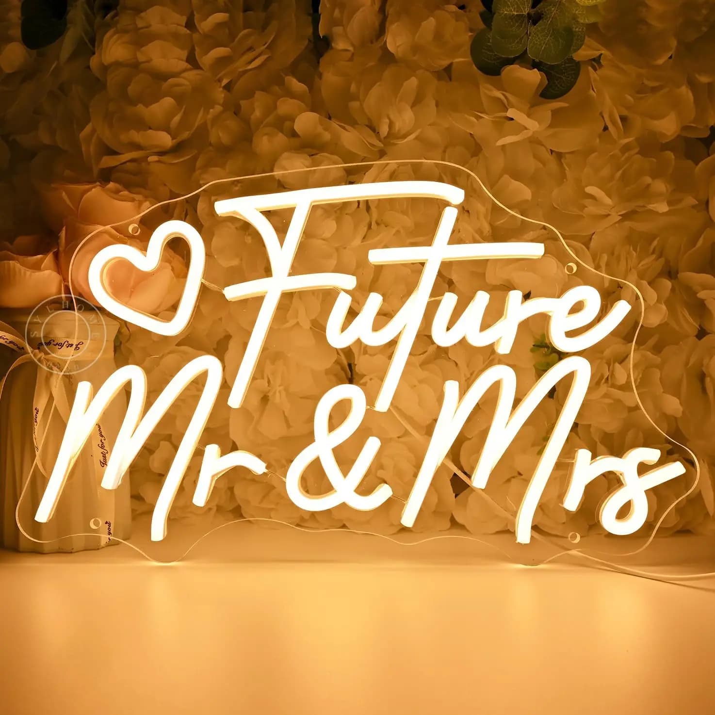 Future Mr & Mrs Led Neon Light Sign USB Dimmerabile LED Light Banner Festa di fidanzamento Bridal Shower Light Up Sign Sfondo regalo