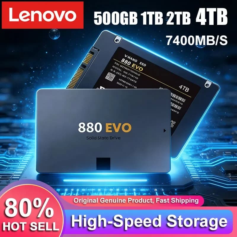 Nuovo SSD Lenovo 880 EVO 2TB 4TB Unità a Stato Solido Interna Disco Rigido SATA 3.0 MLC 2.5 Pollici per Laptop Desktop PC PS4 PS5