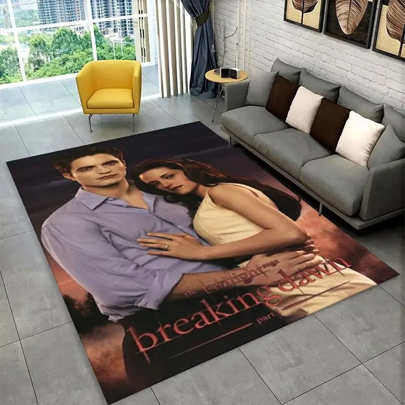Classic Twilight Saga Edward Bella Carpet Rug for Playroom Bedroom Living Room Sofa Home Decor,kid Area Rug Non-slip Floor Mat
