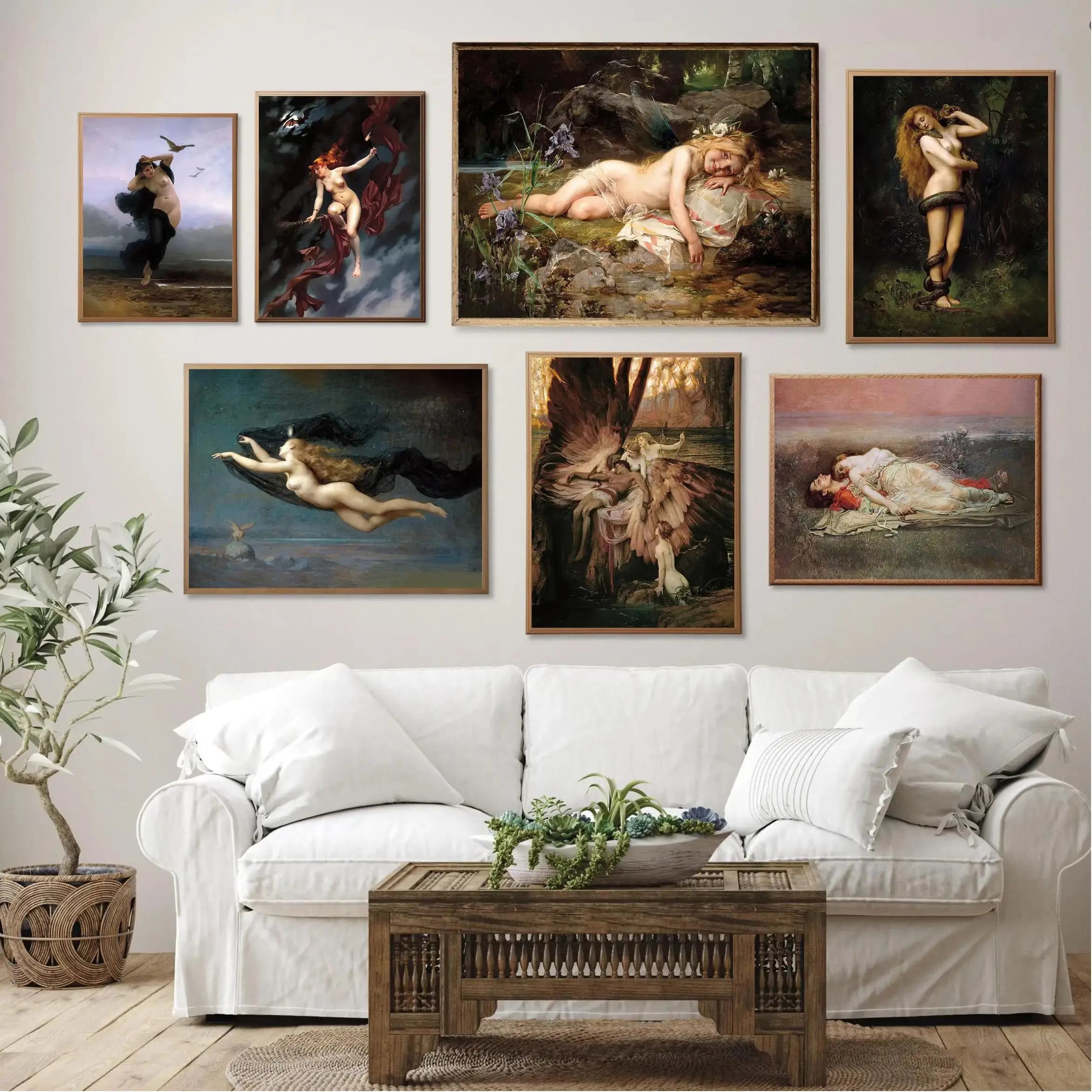 John William Waterhouse Woman Portrait Classic Artwork Posters and Prints Canvas Printing Wall Art Picture for Living Room De