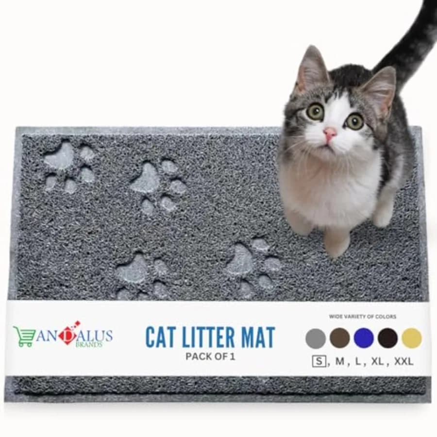 Andalus Small Cat Litter Mat, Pack of 1 - Waterproof, n-Slip and Easy to Clean Cat Litter Box Mat for Extra Efficient Pet Litte