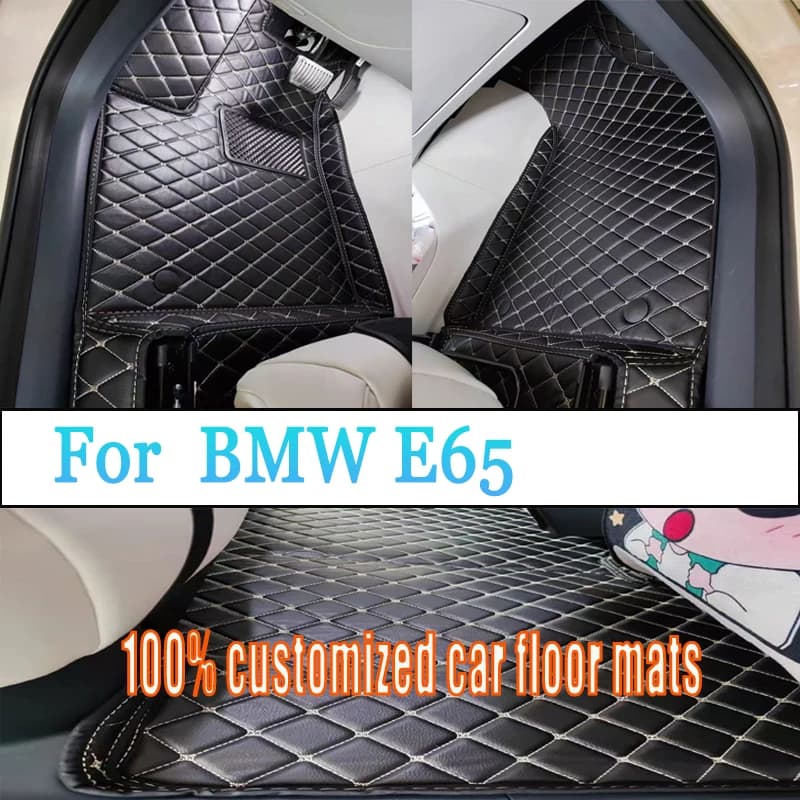 Tappetini per auto automobilistici personalizzati per BMW E65 2001 2002 2003 2004 2005 2006 Auto Luxury Leather Uomo Donna Tappetini per auto Copertura completa