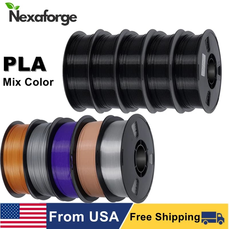 Filament PLA 1.75mm 5kg 10kg 3D Printer Filament Standard 1 kg/roll Plastic Spool PLA Black Mix Color Print Material Free Shipping
