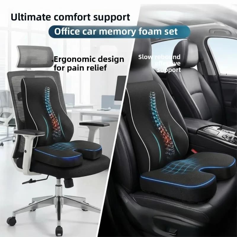 Cuscino ergonomico di supporto per fianchi e vita, per sedia da ufficio, sedile auto e uso domestico