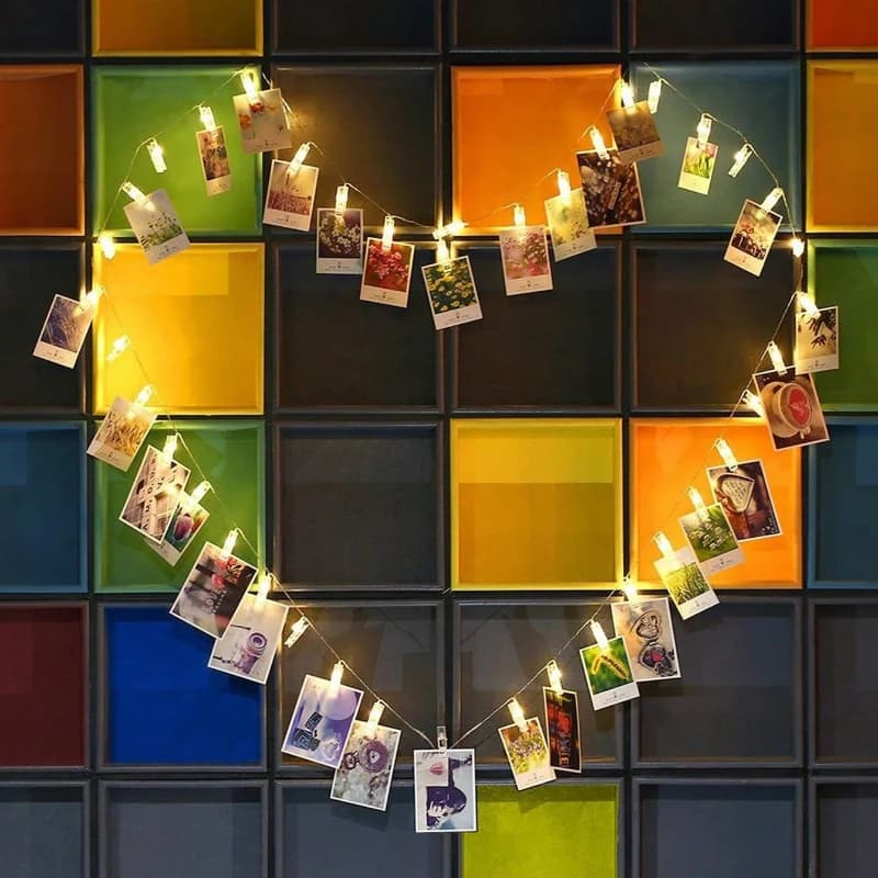 Luci a stringa LED con clip per foto, luci decorative trasparenti da appendere a parete per matrimoni e feste di compleanno