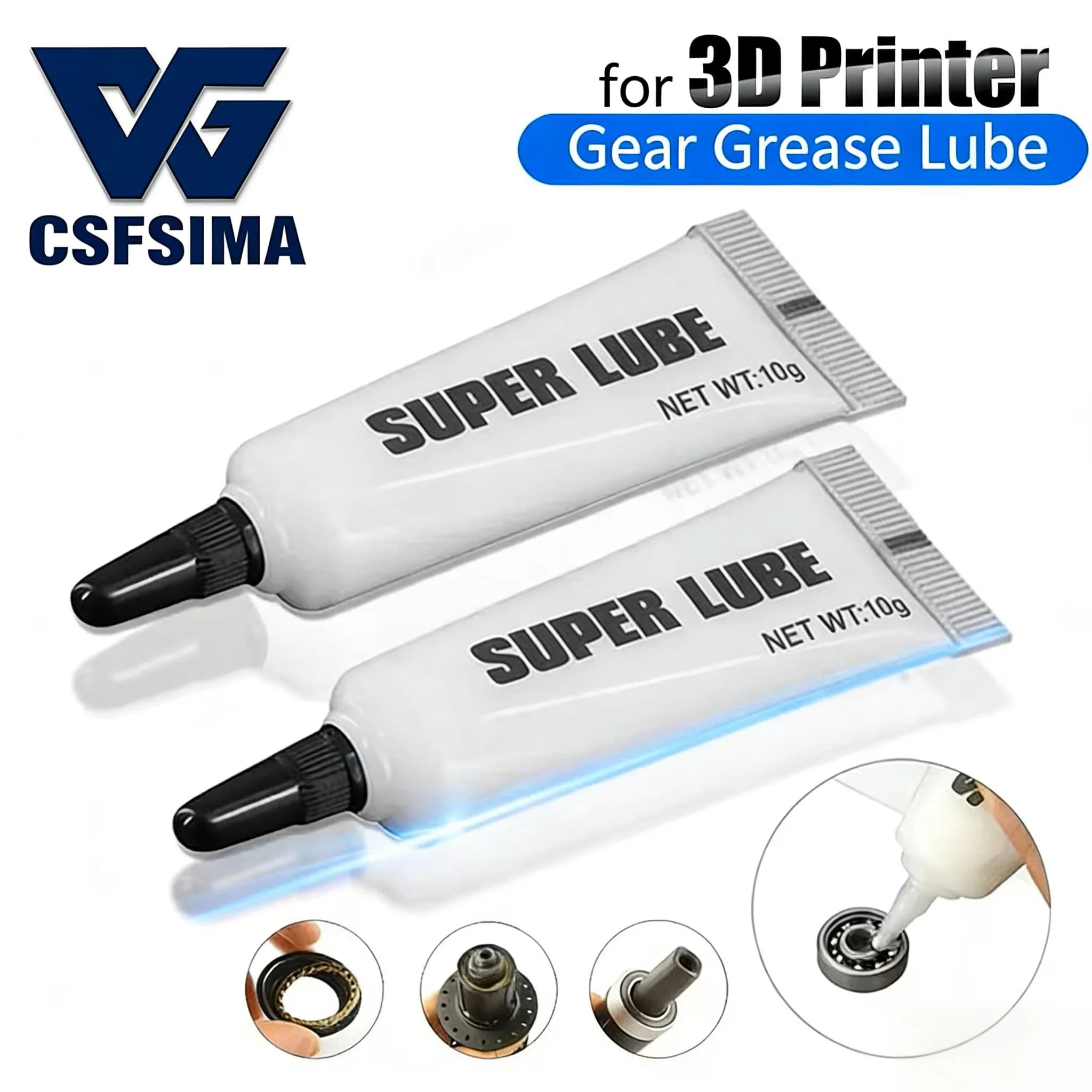 Oil Lubricant and Fat for 3D Printers, Silent and Anti-rust, for Guides, Gears, Screws and Motors