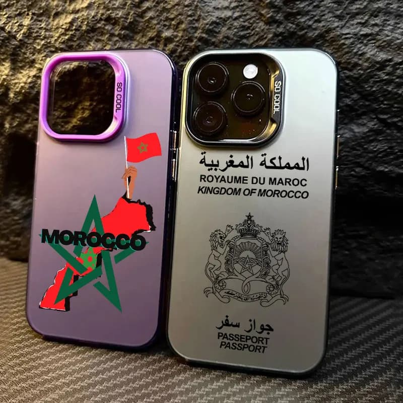 Marocco Bandiera Passaporto Leone Coque Per Apple iPhone 17 Air 16e 16 14 15 13 11 Pro Max Plus 12 17 Pro Custodia Antiurto Copertura Del Telefono