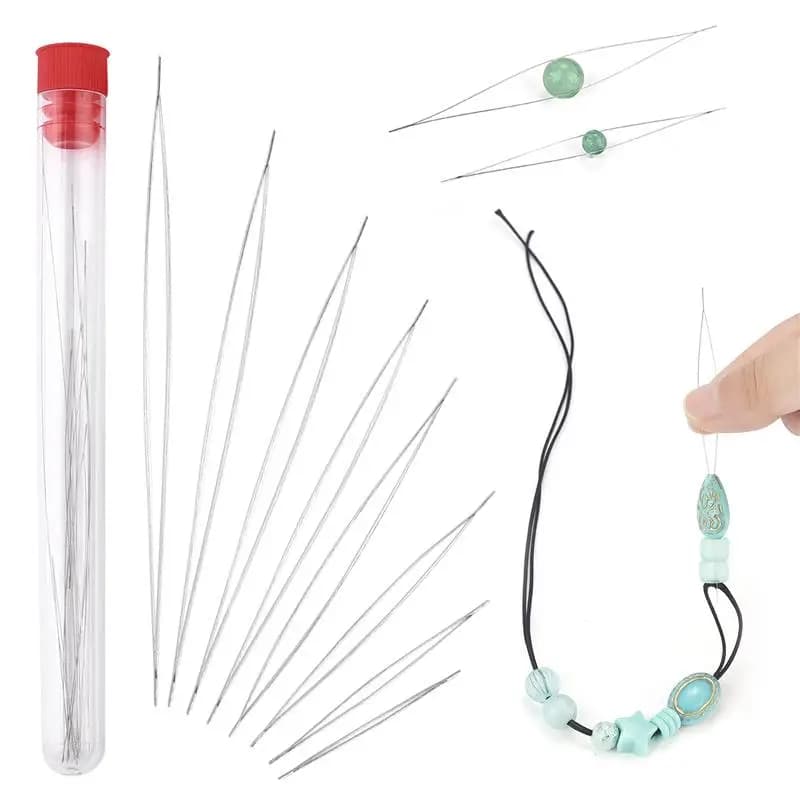 1set di aghi per perline aperti perni con ago curvo collana con bracciale con perline strumenti per la creazione di gioielli fai da te spilla da infilare con perline fatte a mano
