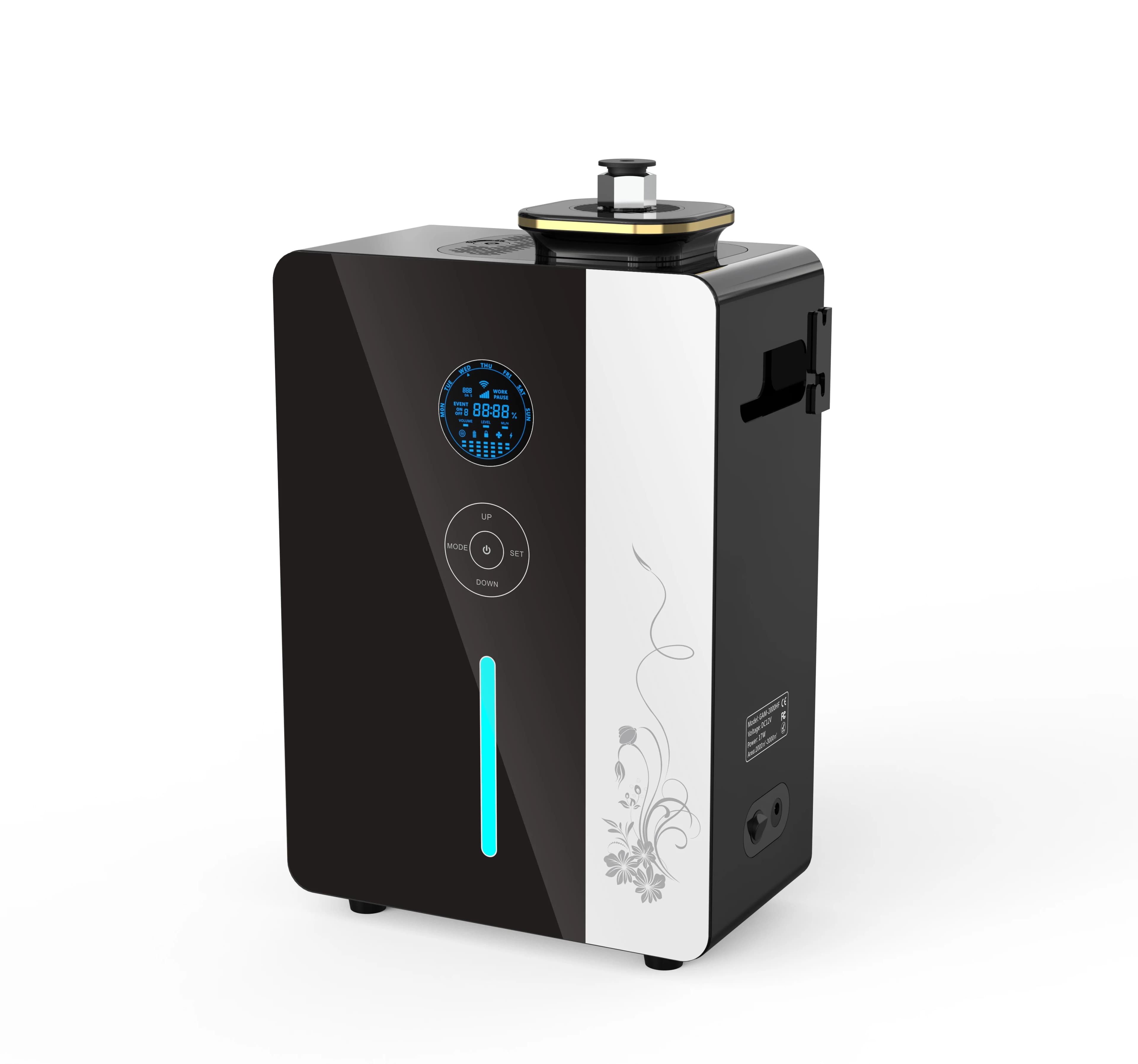 Vendita diretta in fabbrica App in metallo Macchina intelligente Profumo Fragranza Silenzioso 360 gradi Senza acqua Automatico Spray Aroma Diffusore di olio 800ml