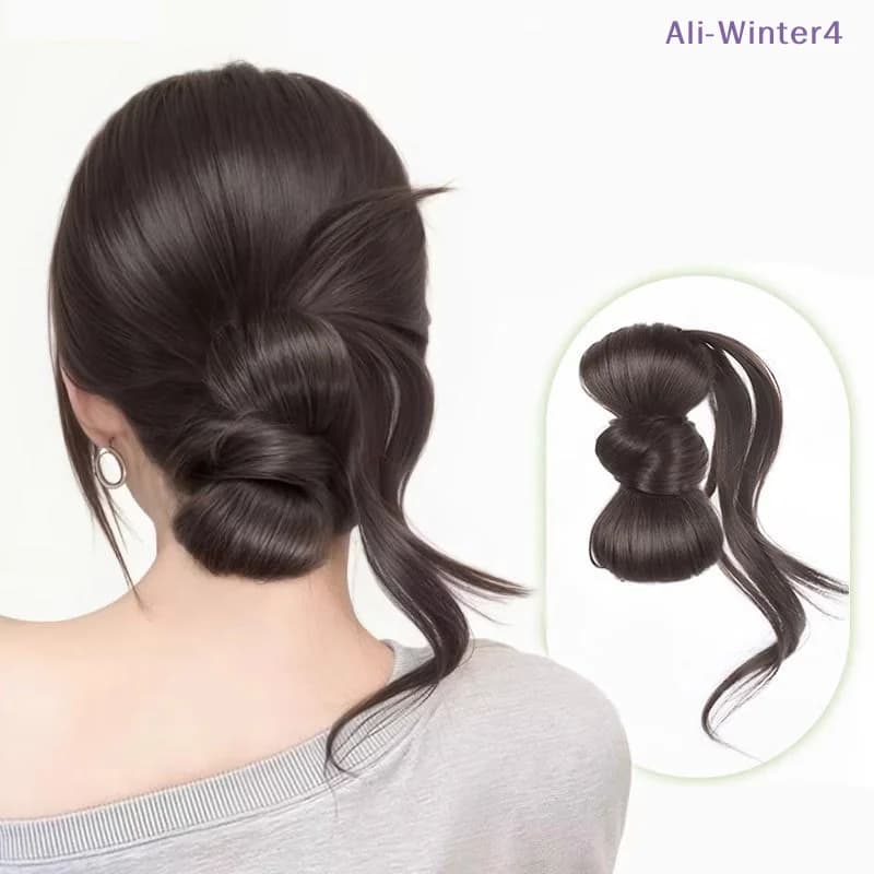 【Winter4】Chignon sintetico disordinato, elegante e naturale, con clip a becco d'anatra, extension per capelli, per trucco quotidiano da donna