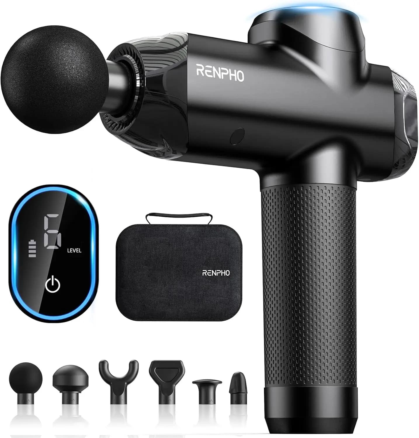 Pistola Massaggiante a Percussione per Tessuti Profondi, Amplitude 12mm, Portatile con Display Touch LED, Compatibile FSA HSA, Regalo per Papà