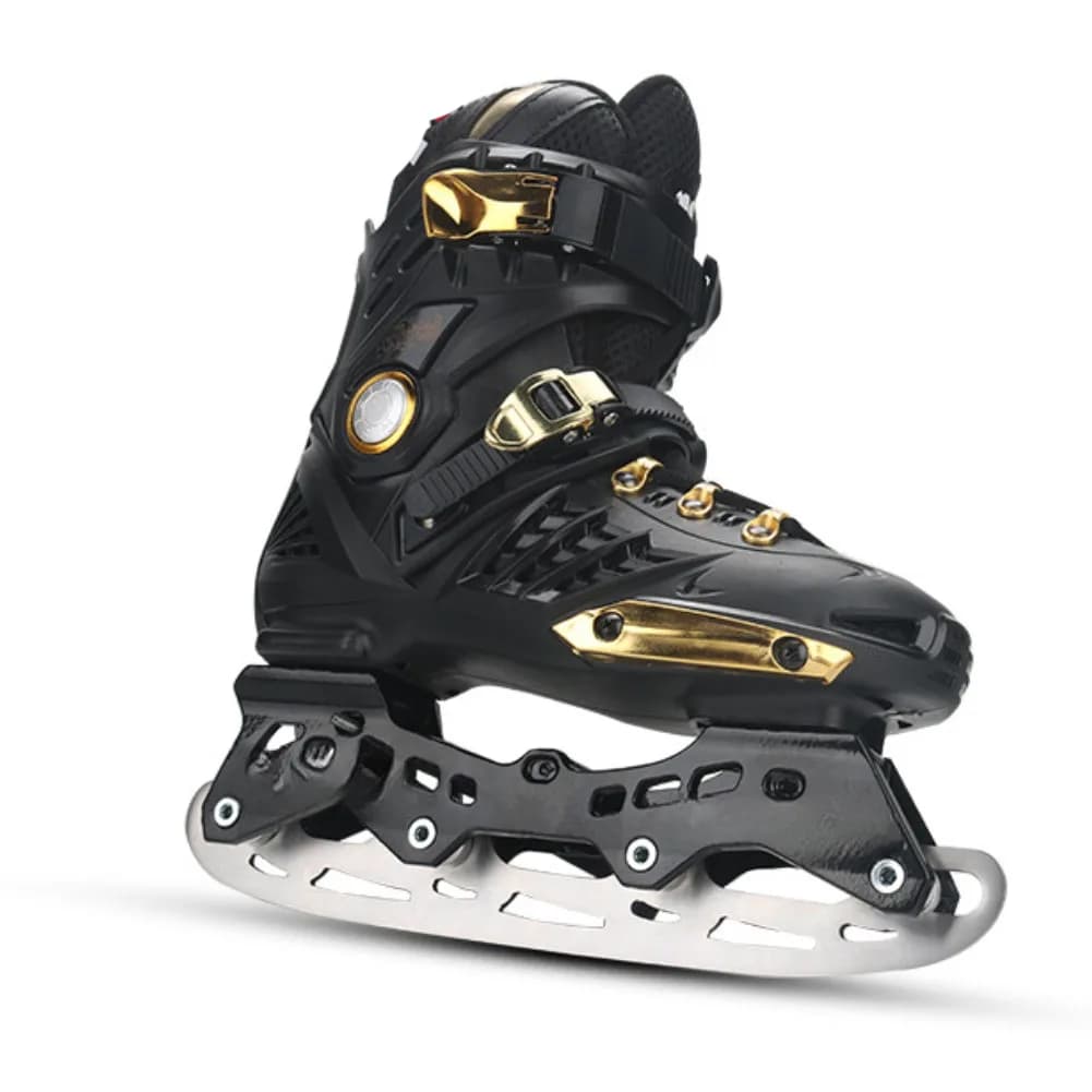 Lame per pattini da ghiaccio 253/290mm Lame in lega di alluminio per bambini/adulti con boccole laterali per accessori per scarpe da skate in linea