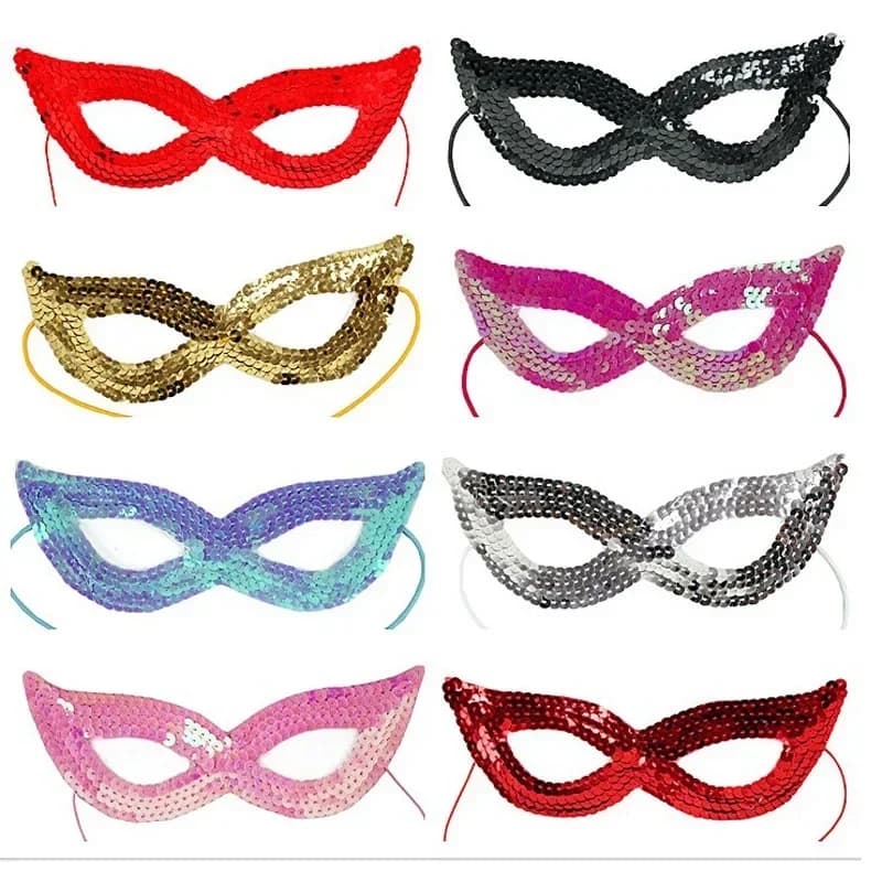 Donne ragazza paillettes Sexy Fox Cat Eye Mask mezze maschere Lady Girls Eyewear Party Masquerade regalo natale Halloween compleanno
