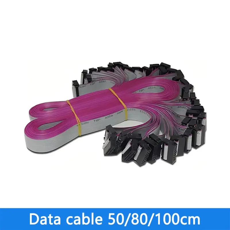 10Pcs/Set 16 Pin LED Display Flat Signal Cable Pure Copper 50CM80CM100CM Connector Flat Length Ribbon Data Cables Extension Wire