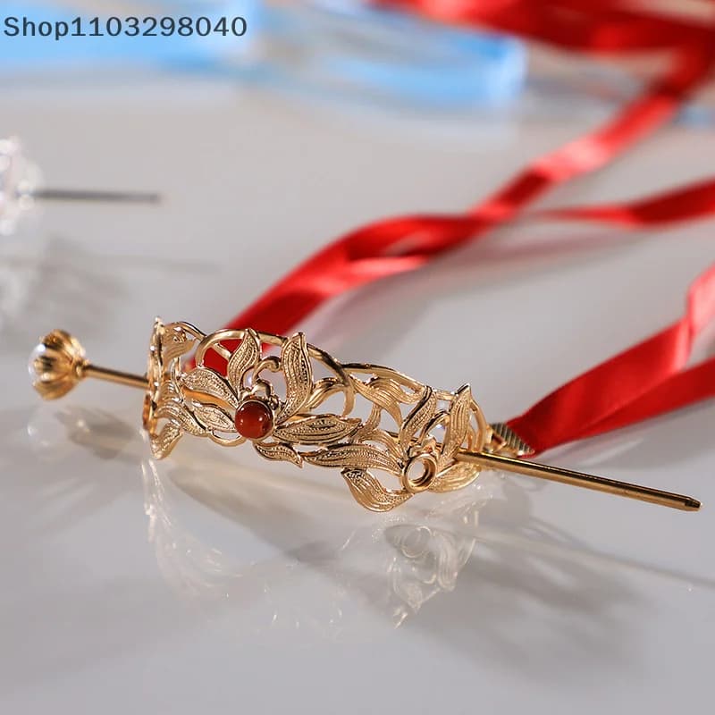 Ciondolo da donna antico in stile cinese con nappe lunghe, fascia per capelli e bastoncino per capelli – Set di accessori per capelli per prestazioni tradizionali