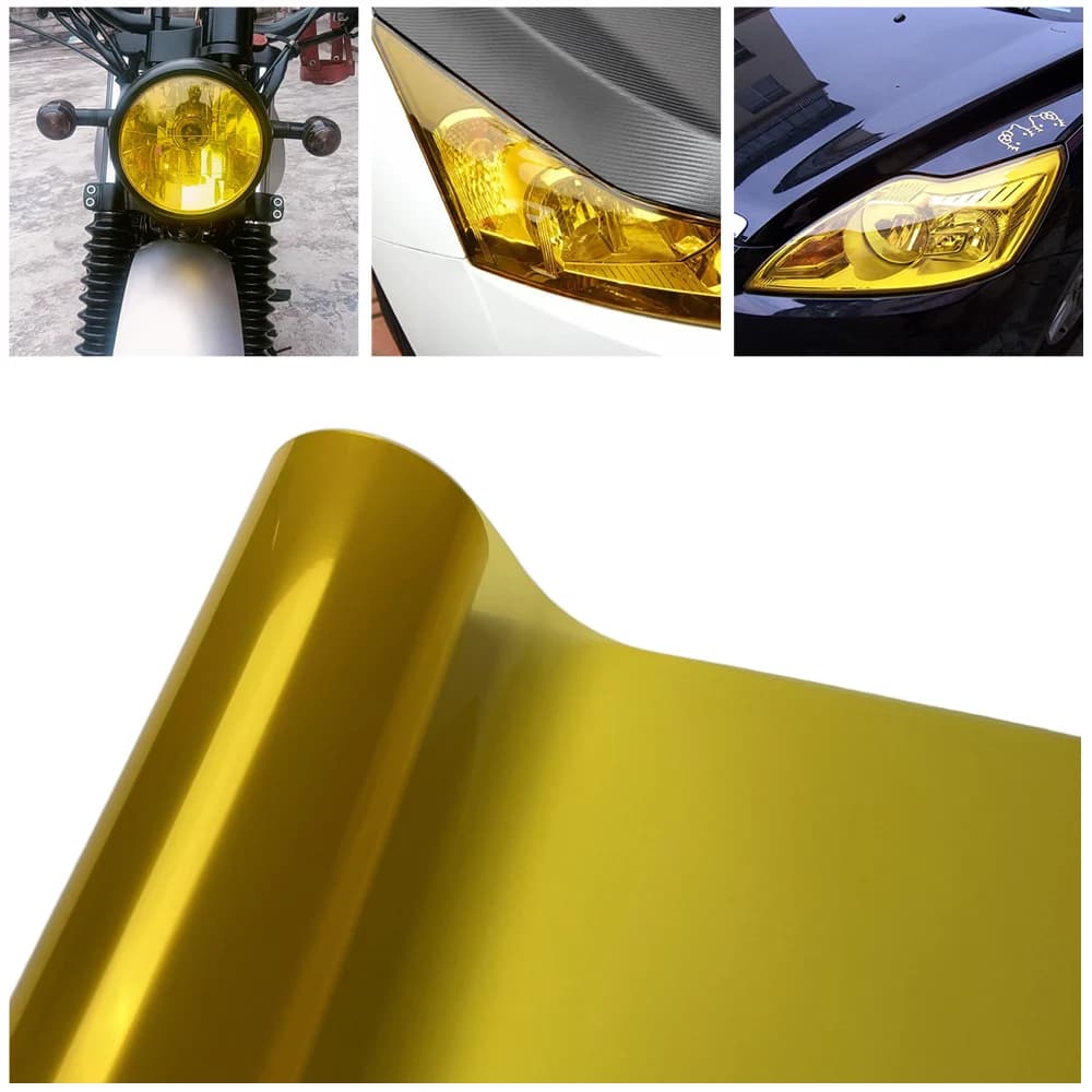 Car Yellow Headlight Taillight Tint Vinyl Film Self-Adhesive Wrap For Auto Motorcycle Exterior Light Styling Decal Sticker