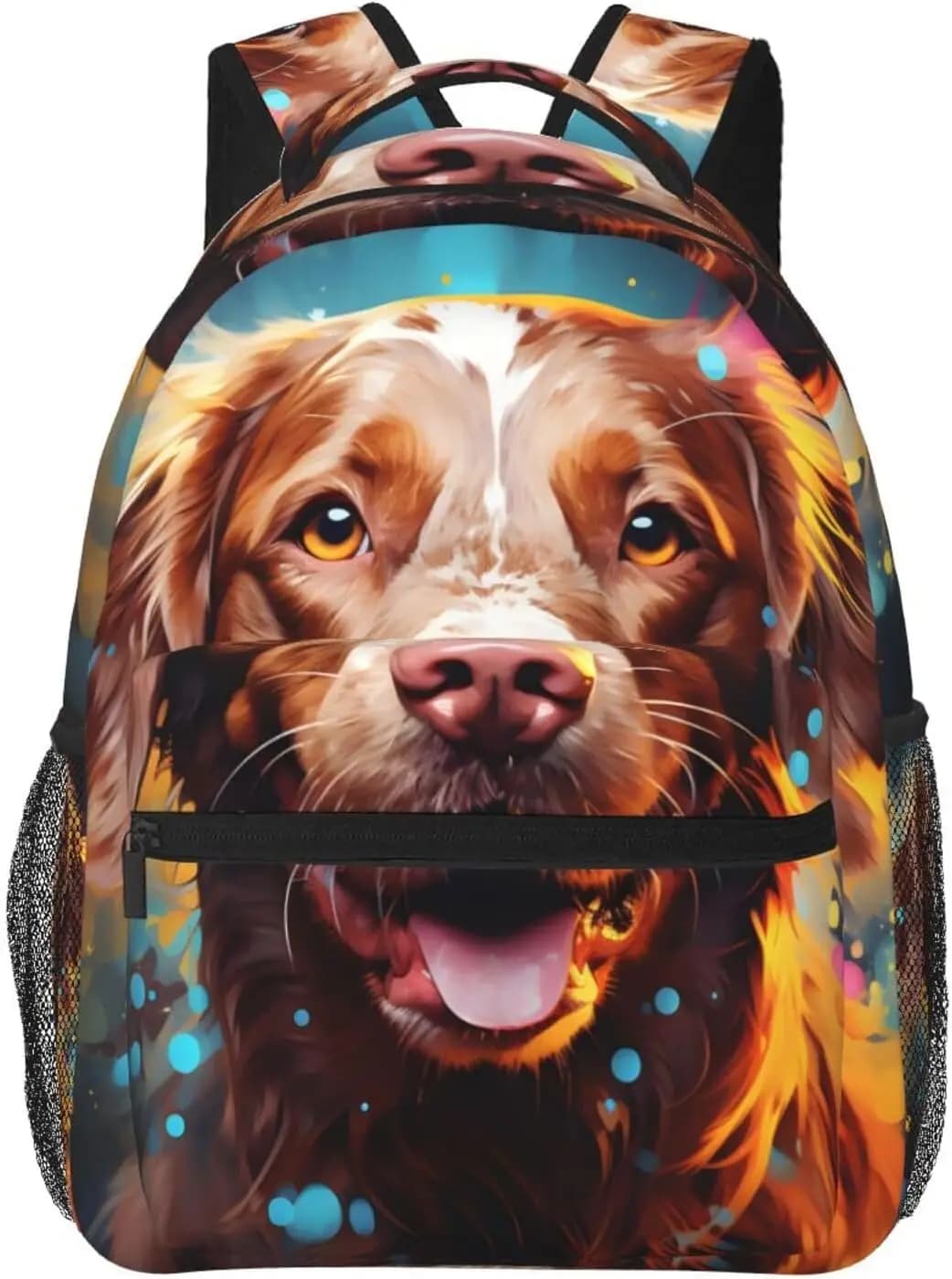 Zaino per laptop leggero per cani Golden Retriever Cartoon Zaino casual da viaggio multiuso leggero Zaini universitari unisex