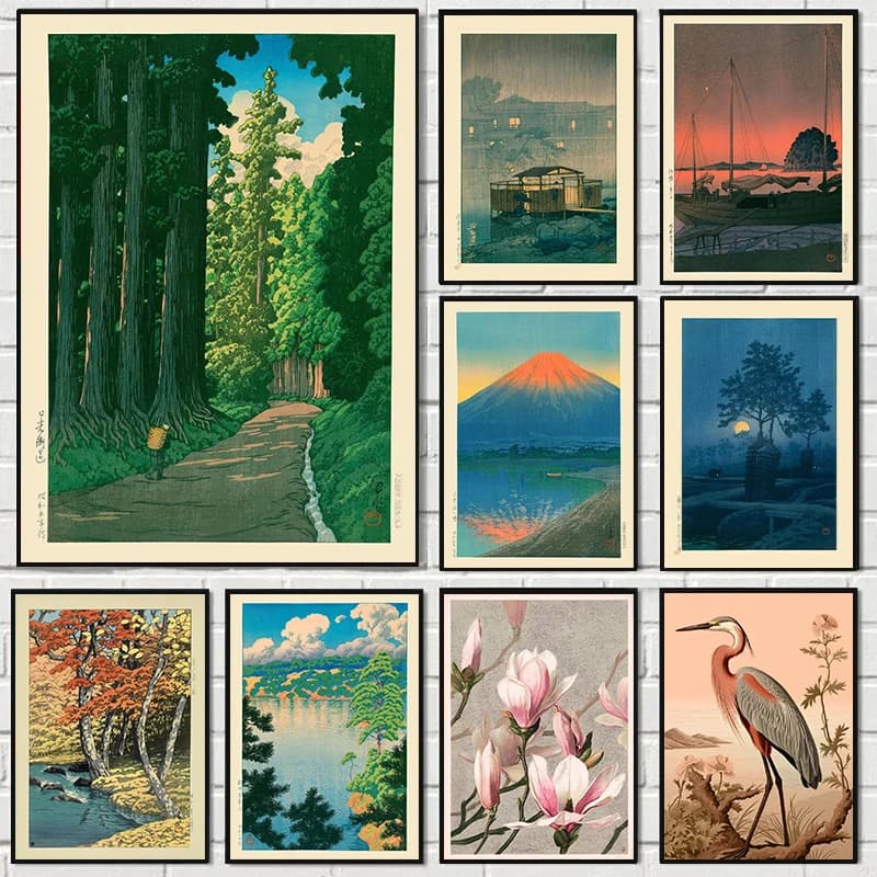 Quadro 5D Diamond Painting con Strada Alberata di Hasui Kawase (Giappone), Mosaico Punto Croce, Decorazione Murale, Adesivi Murali, Regalo Fai da Te Fatto a Mano