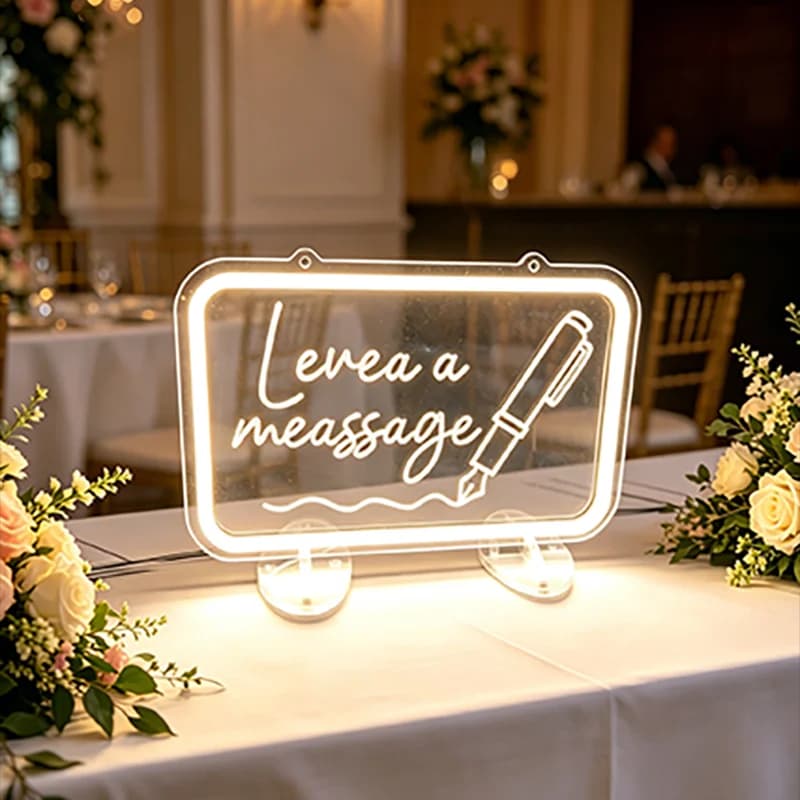 USB Leave A Message Neon Sign Wedding Message Board Led Neon Light Coffee Bar Room Decor Sign Wedding Party Decoration