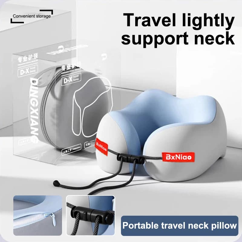 Massaggio da viaggio Memory Cotton Cuscino a forma di U Morbido contenitore portatile Supporto per il collo Protezione Lavabile Cuscino per aereo Cura della colonna vertebrale