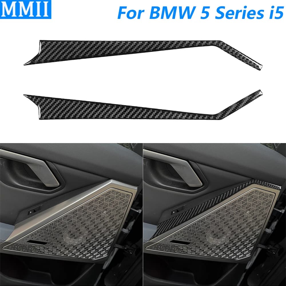 Per BMW Serie 5 i5 G60 G68 2024 2025 In Fibra di Carbonio Porta Posteriore Finestra Interruttore di Sollevamento Pannello Laterale Trim Copertura Accessori Auto adesivo