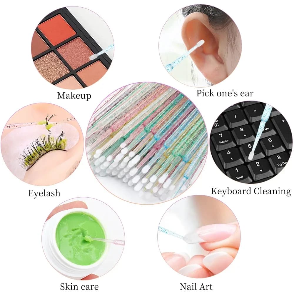 Set of 200 disposable brushes for makeup, mascara applicators, lip brushes, microbrush, applicator sticks for extension eyelashes, makeup tools.
