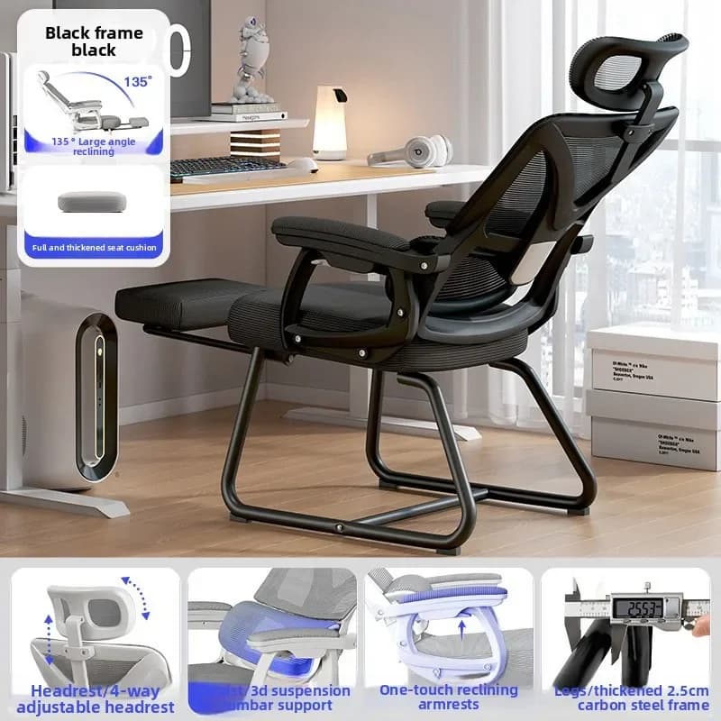 Multi-functional Durable Bow Foot Ergonomic Chair Recumbable Computer Chair Office Chair Learning Chair Staff Chair Gaming Chair
