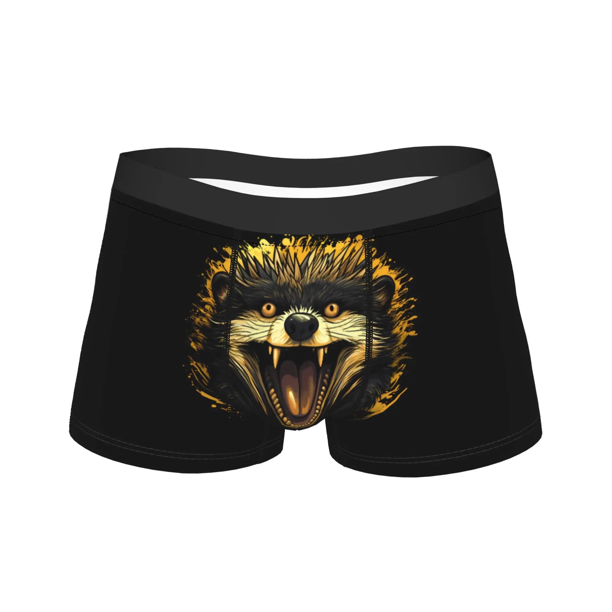 Boxer da uomo con stampa Hedgehog Big Mouth kawaii fang, con tasca, elastici, taglie forti, in promozione