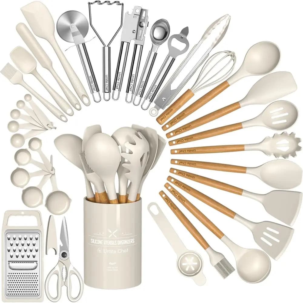 Grade Thickened Silicone Kitchen Gadgets Tools Set - Cooking Utensils Set, Heat Resistant Kitchen SpaTools Set