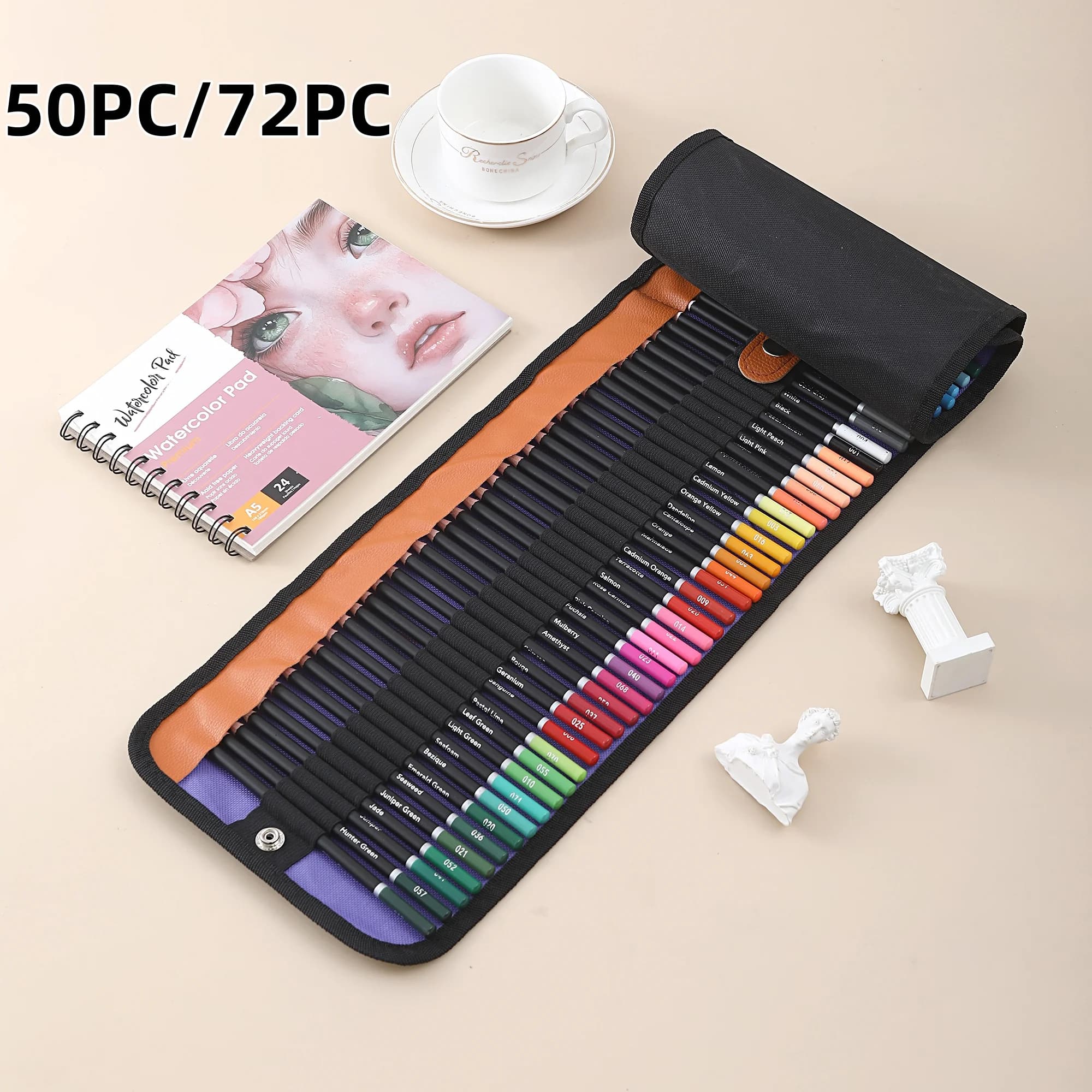 72 Pack Pre-Sharpened Colored Pencils Bulk Set No-Duplication Colors Prismacolor Style Art Supplies for Adult Coloring Books Dra