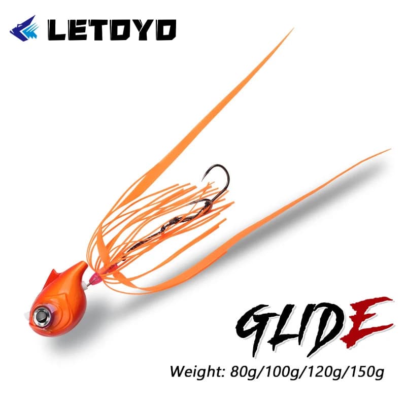 LETOYO 80-150g Luminous Tairubber Sea Bream Snapper Fishing Lure Sinking Artificial Bait Rubber Skirt Metal Jig Sea Boat Fishing