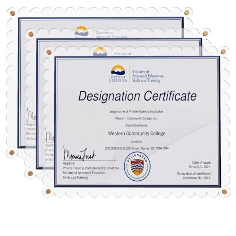 Cornice per Certificati, 11x14, da Parete, per Diplomi e Documenti, Cornice in Acrilico Trasparente Senza Foratura con Nastro Adesivo