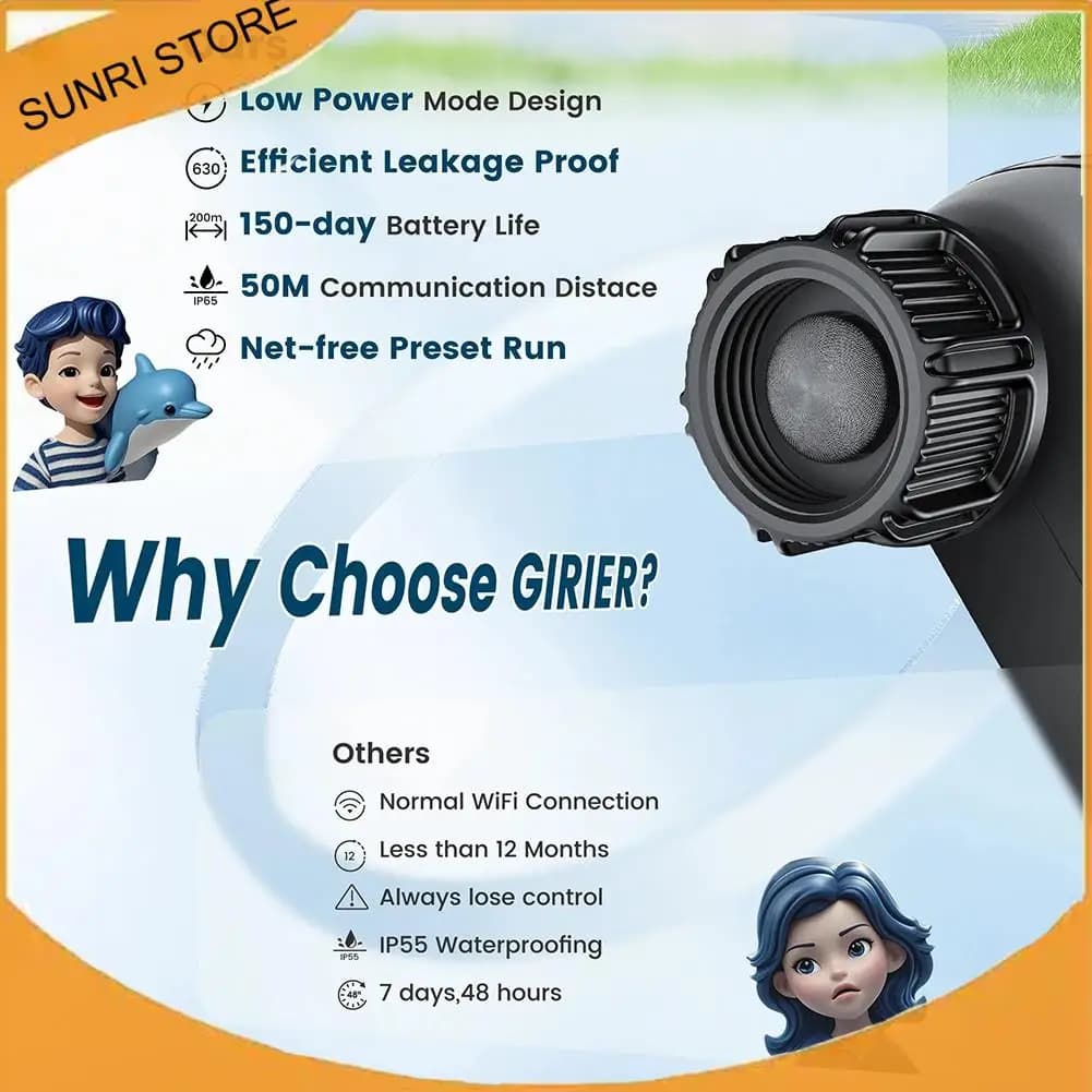 SUNRI-Smart Water Timer Sprinler Controller for flexible pipe Wifi for garden drop irrigation system No hub needed