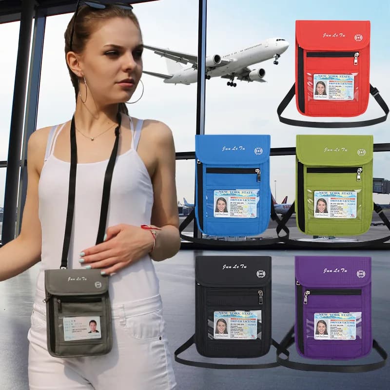 Porta passaporto multifunzionale Portafoglio da viaggio Borsa per passaporto trasparente impermeabile Borsa per documenti RFID Custodia protettiva per biglietti