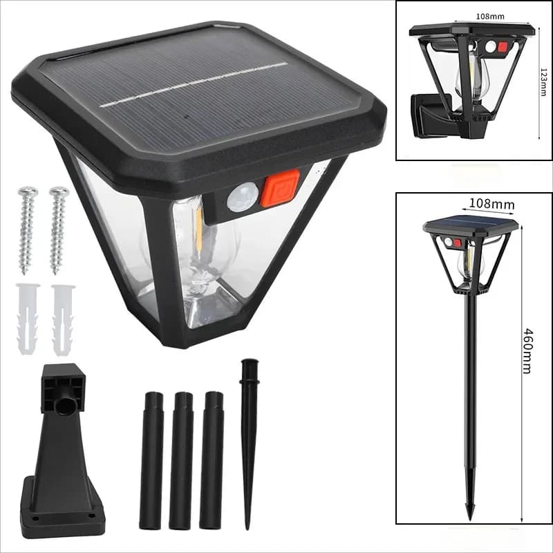 Solar Motion Sensor Light Outdoor LED Waterproof Lawn Street Garden Villa Porch Wall Mounted and Plug-in Dual-Purpose Camping