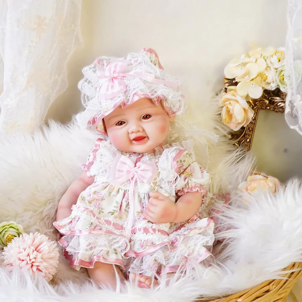 Full Body Silicone Reborn Baby Dolls - 16.14 Inch (Weight 5.51 lb) Weighted Full Silicone Realistic-Newborn Baby Doll Real Life Baby Dolls