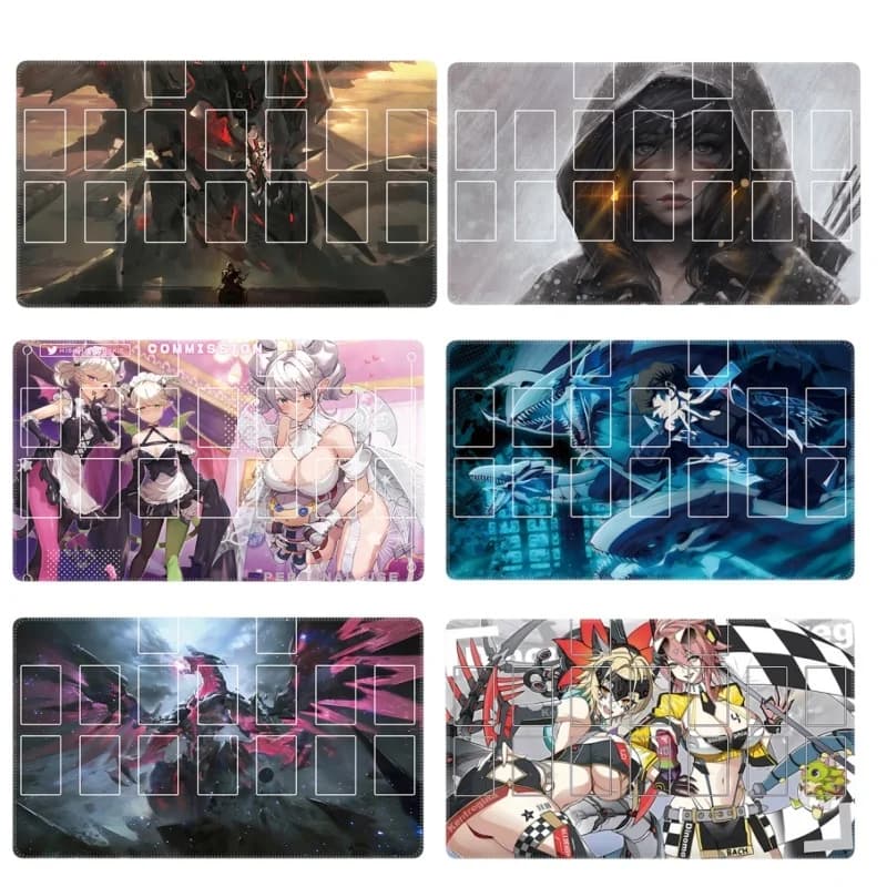 Nuovo 600x350mm Blue-Eyes White Dragon Card Pad Yu-Gi-Oh Duel Plate TCG 2mm Bordo cucito Singolo Giocatore di carte Battle Gioco da tavolo Pad