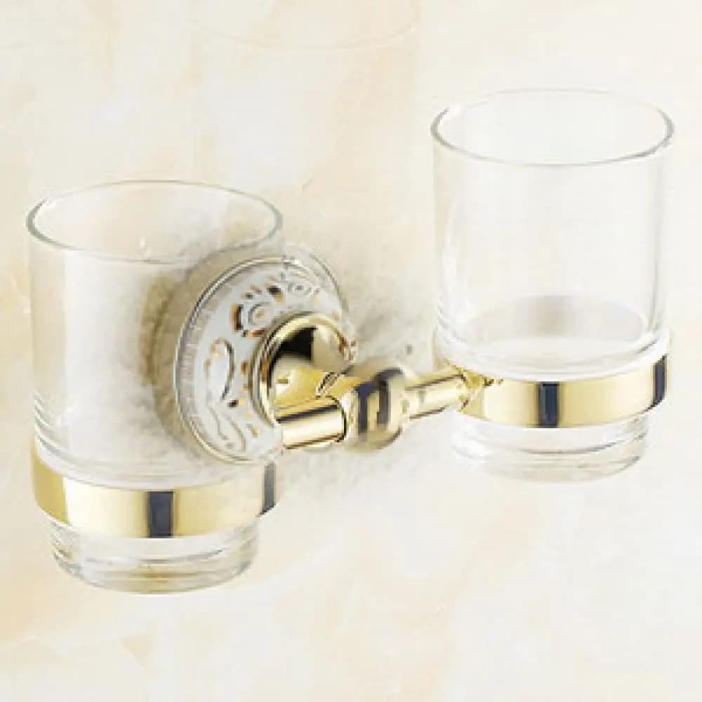 Set da Bagno con Portasciugamani a Parete in Acciaio Inox Cromato, Doppio Gancio e Porta Spazzole, Personalizzabile