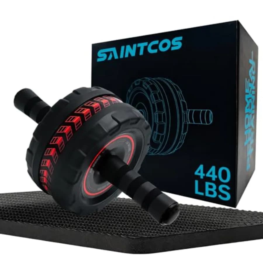 Wheel for Abdominal Training and Core Strength, Home Gym Equipment with Knee Mat, Wheel for Abdominal Exercises for Men and Women