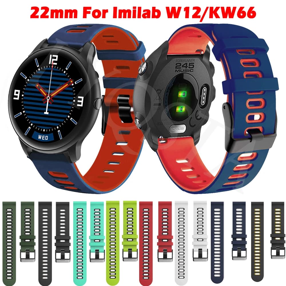 Cinturino cinturino Smartwatch 20/22mm per cinturino di ricambio cinturino in Silicone Xiaomi (ab W12/KW66 per cinturino LEMFO K22