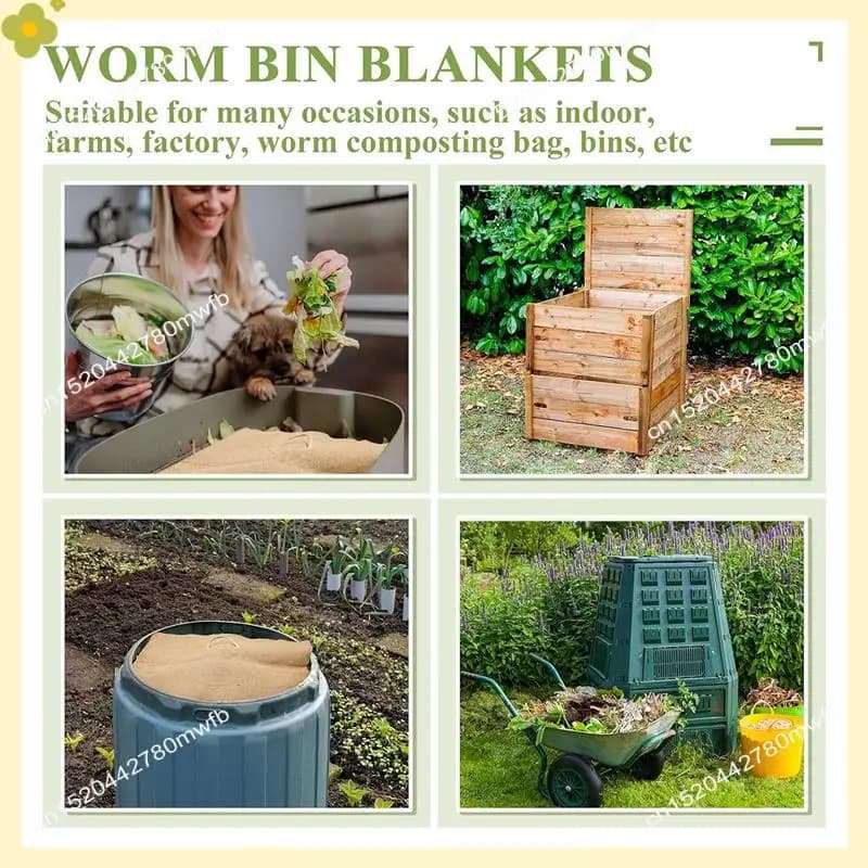 LDHL 2 Ft X 2Ft Coperta per Verme Kit per Verme Fattoria Verme Bin Coperta Vermi per Compostaggio Adatto a Molti Verme Bin Bag per Conservare Vermi Durabl