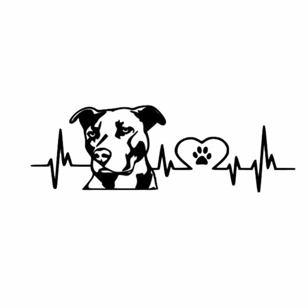 LYKX Personality Pitbull Love Pattern Car Sticker Automobiles Motorcycles Exterior Accessories Vinyl Decal,20cm*6.7cm