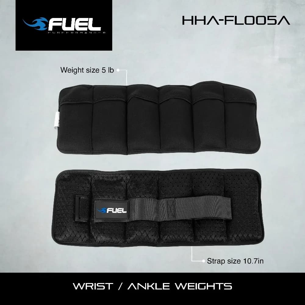 Fuel Pureformance Unisex Adjustable Wrist/Ankle Weights, 2.5-Pound Pair (5lb Total - 6 Removable Weight Packs)