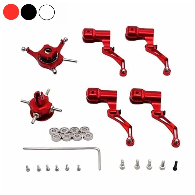 Wltoys K124 K170 Testa del rotore in metallo Lama Morsetto Crosshead Piatto oscillante Set RC Elicottero telecomandato Parti di aggiornamento Accessori
