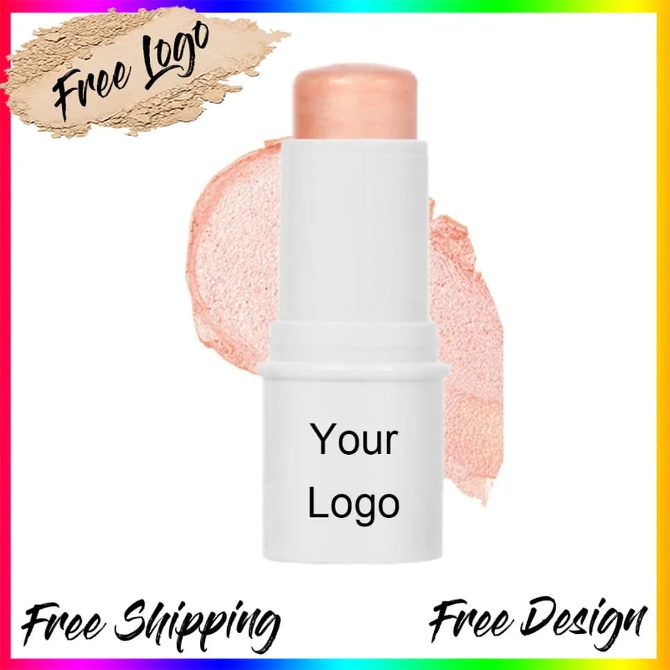 Evidenziatore per contorno viso a tubo bianco, trucco vegano, etichetta privata, logo personalizzato, abbronzanti all'ingrosso