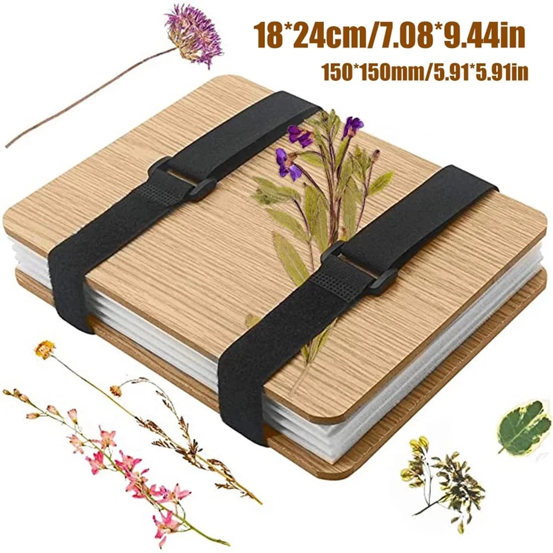 Set di Strumenti per Pressatura Piante e Fiori Secchi Fai-da-te in Legno - Kit per Pressare Foglie e Fiori - [LUCK 9]