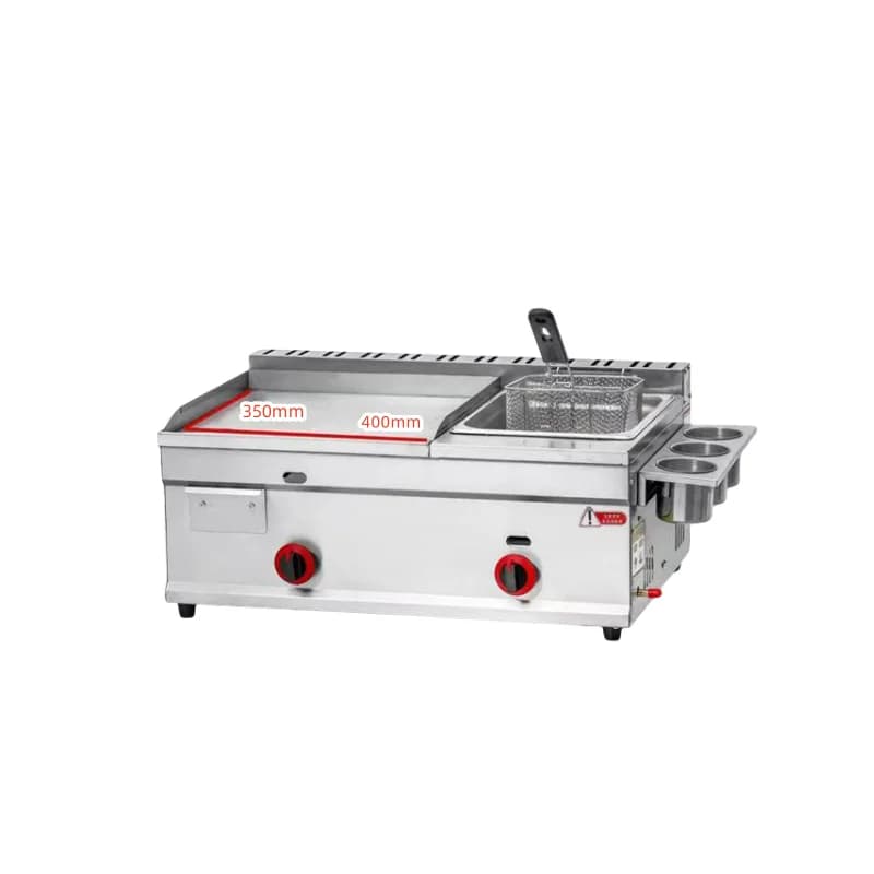 Stainless Steel Plate for Mini Gas Grill with Single Cylinder and Single Basket Fryer
