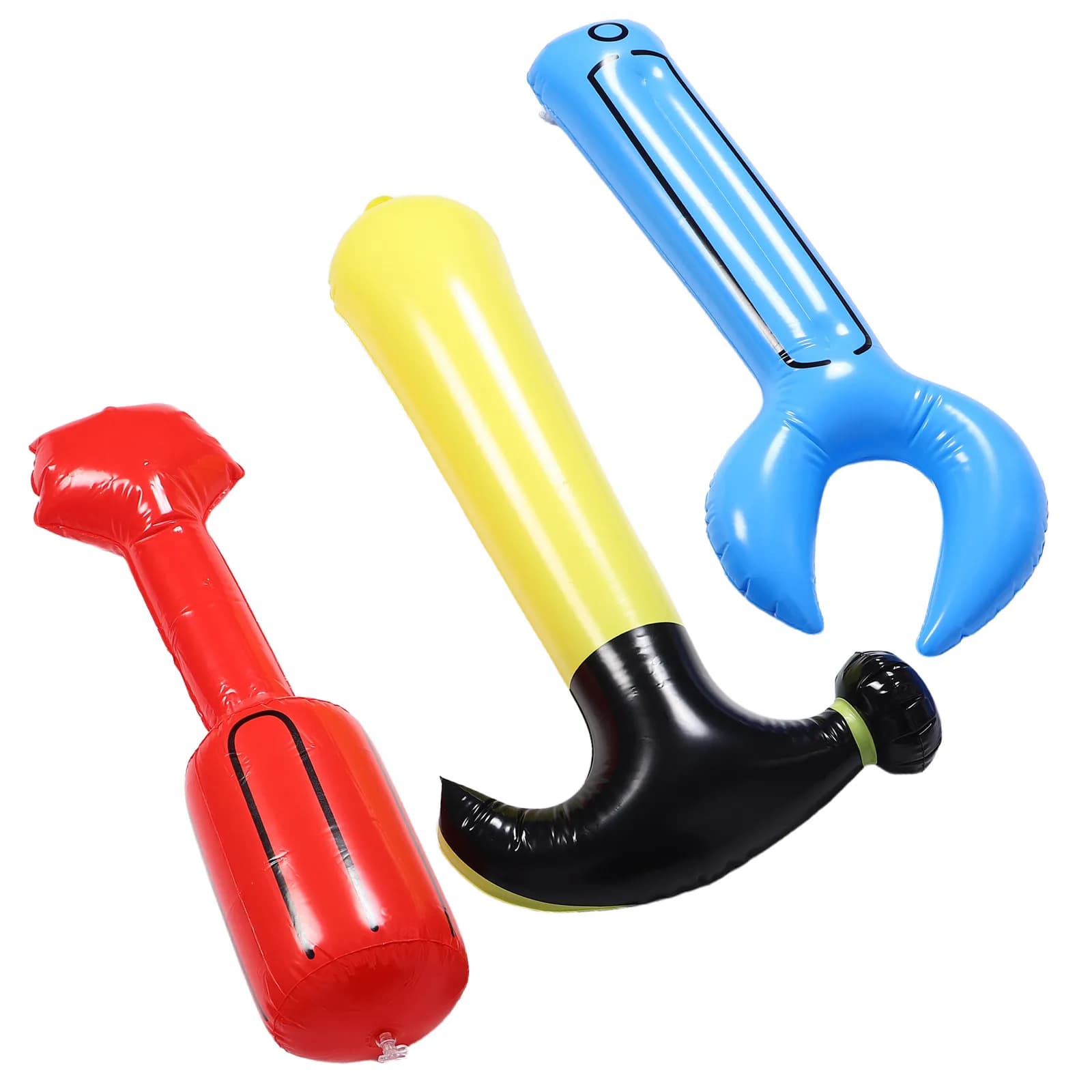 1Set Inflatable Construction Tool Set Hammer Wrench Screwdriver Vibrant Realistic Role Play Party Supplies Kids Pretend Play