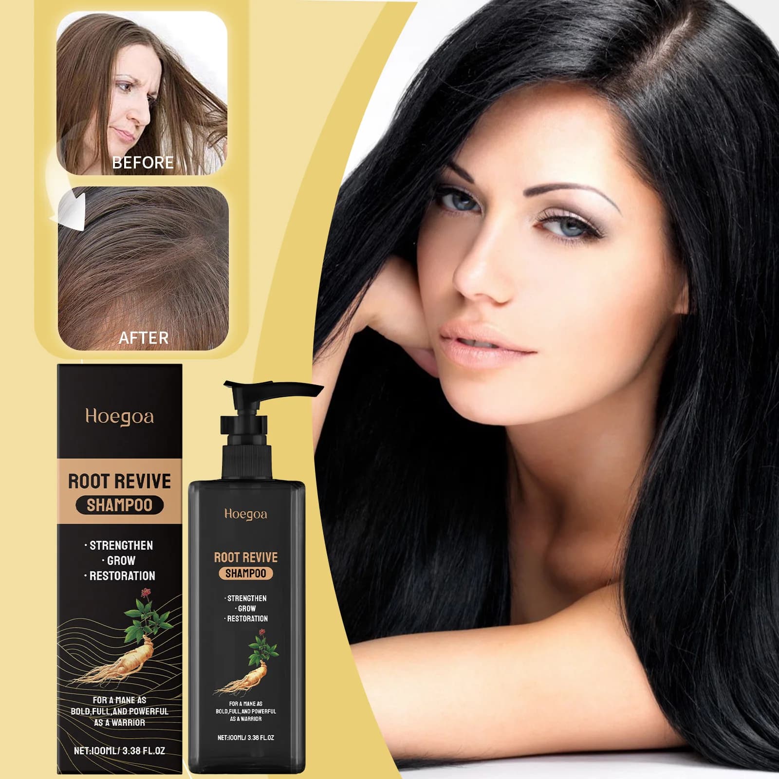 100ml Ginseng Shampoo Repair Crespo Hair Damaged Nutrient Hydrating Anti Drilling Oil Control Strengthening Hair Radical