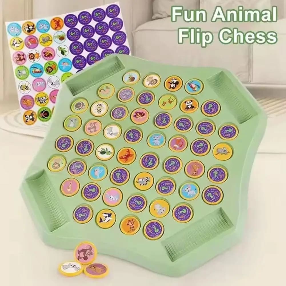 Animal Flip Chess Fun Memory Game Board Games Parent-Child Interactive Family Party Board Games Children Adult Social Table Game